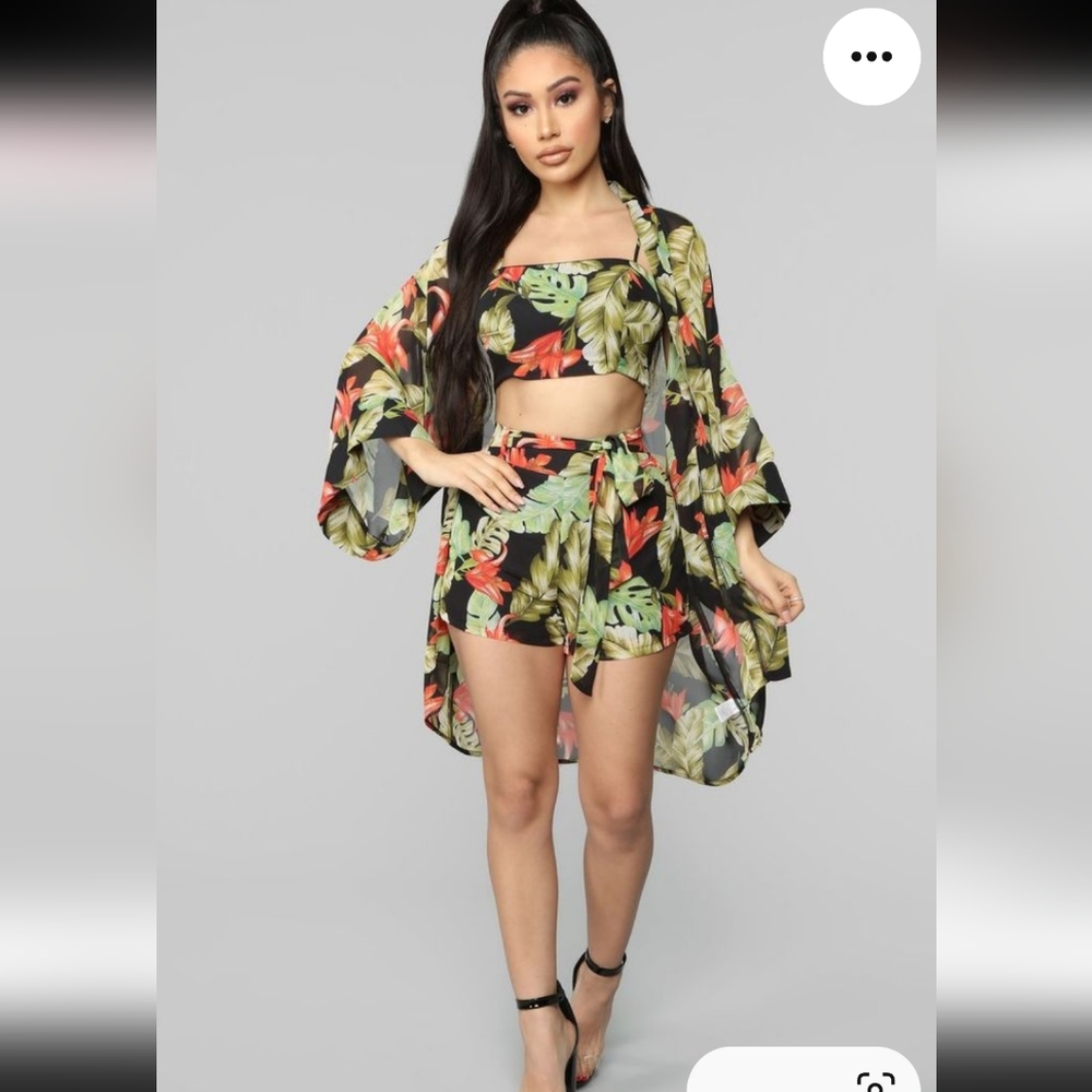 Fashion Nova Keep Palm Honey Sheer Kimono